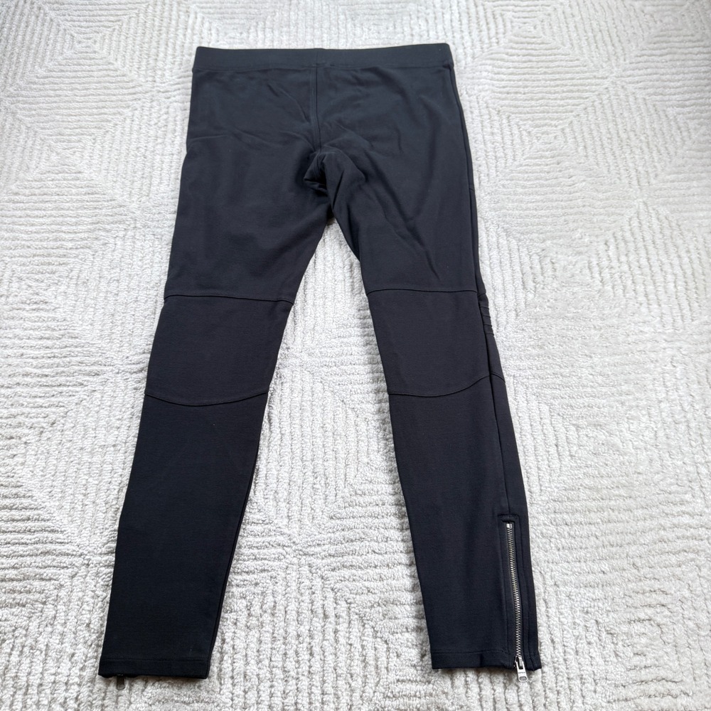 Express Moto Leggings Womens S Black Ribbed Knee Skinny Pants Biker Goth Punk - Picture 2 of 10